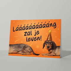 Lang zal ze leven kaart met teckel - Catchy Store