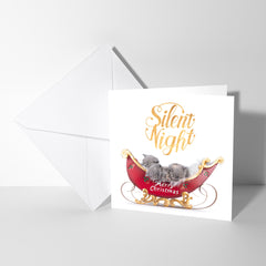 Stille nacht kerstkaart met katten - Catchy Store
