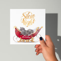 Stille nacht kerstkaart met katten - Catchy Store
