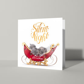 Stille nacht kerstkaart met katten - Catchy Store
