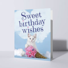 Sweet Birthday verjaardagskaart met kat