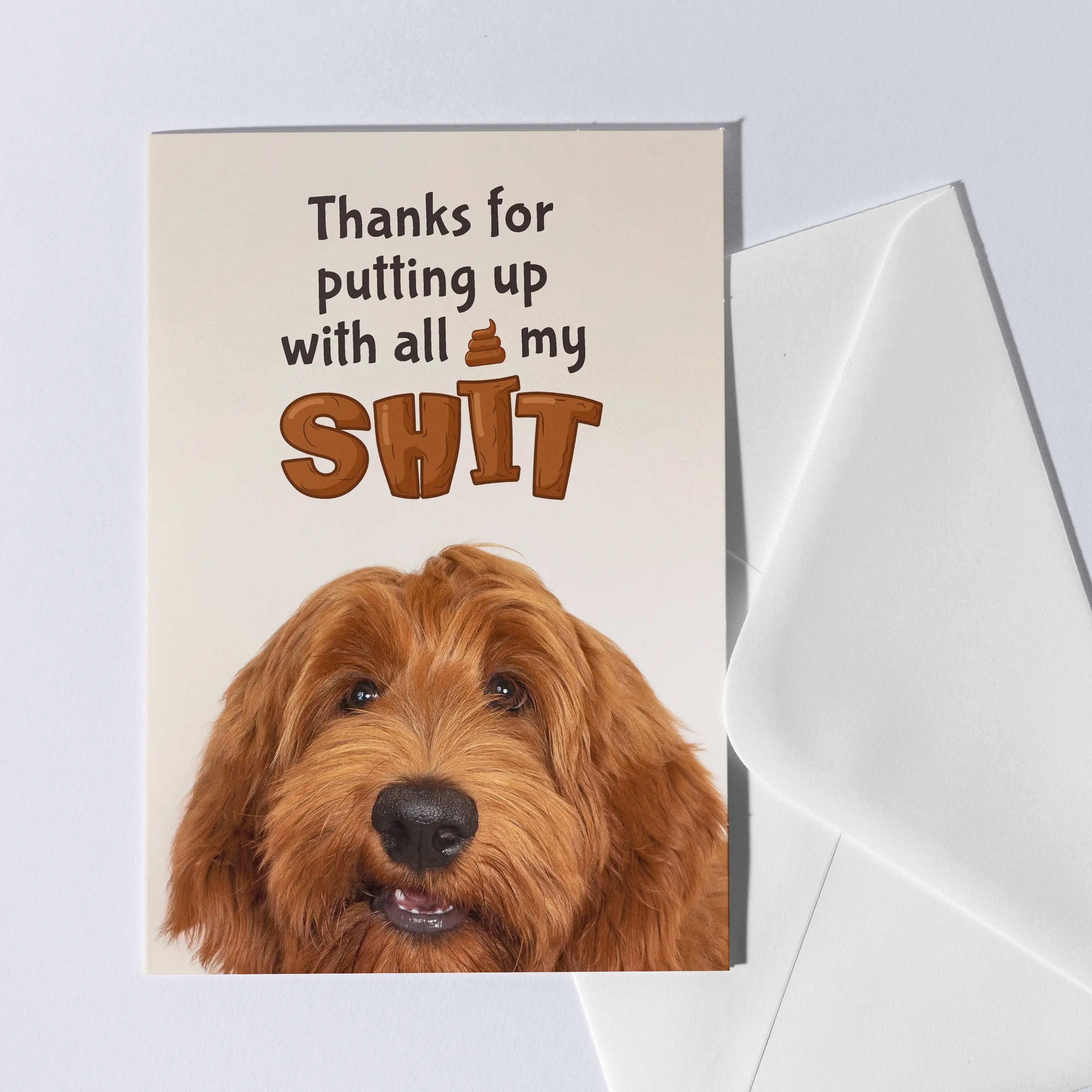 Grappig bedankt kaartje met hond