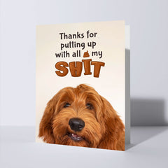 Grappig bedankt kaartje met hond