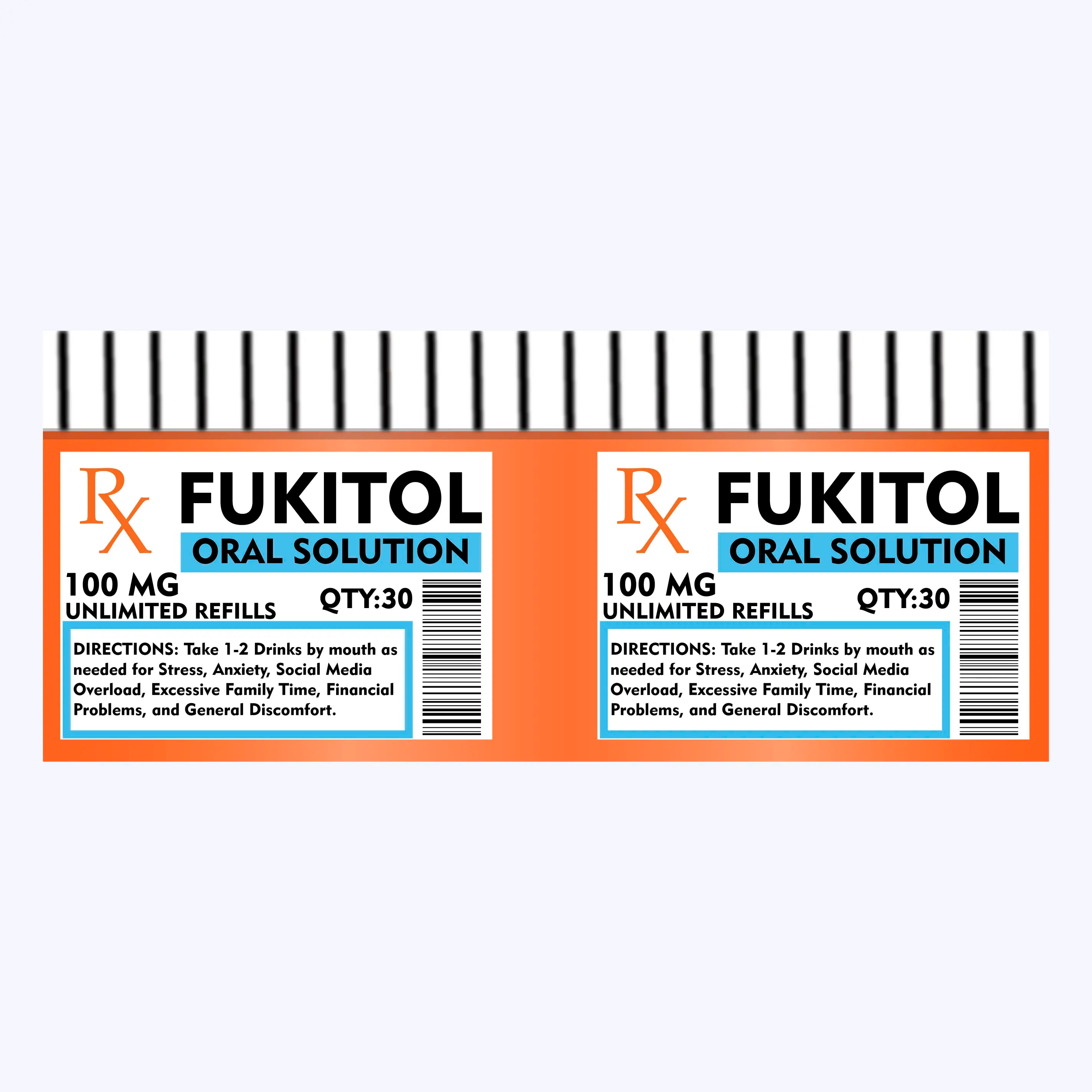 Grappig beker met opdruk medicijnpotje Fukitol