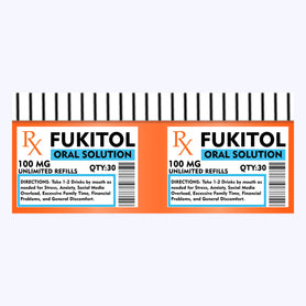 Grappig beker met opdruk medicijnpotje Fukitol