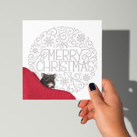 Kerstkaart Merry Christmas met hamster