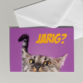 Vrolijke verjaardagskaart met kat 