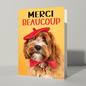 Wenskaart hond bedankt