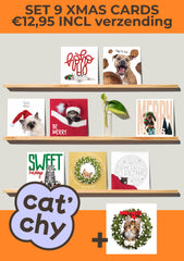 OPRUIMING KERSTKAARTEN oud logo (9 stuks set)