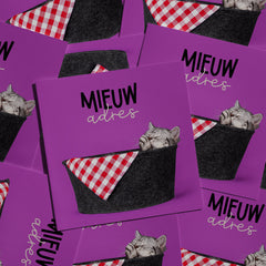 Set van 10 verhuiskaarten met kat